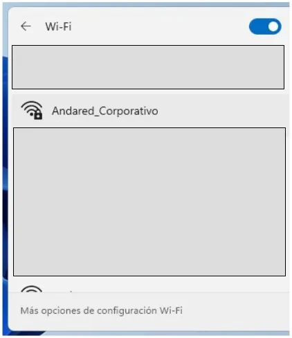 Lista de redes con Andared_Corporativo ya sin la etiqueta de conectado
